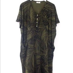 Dwell + Slumber Womens One size Sleep Nightgown cocoon Dress Palms